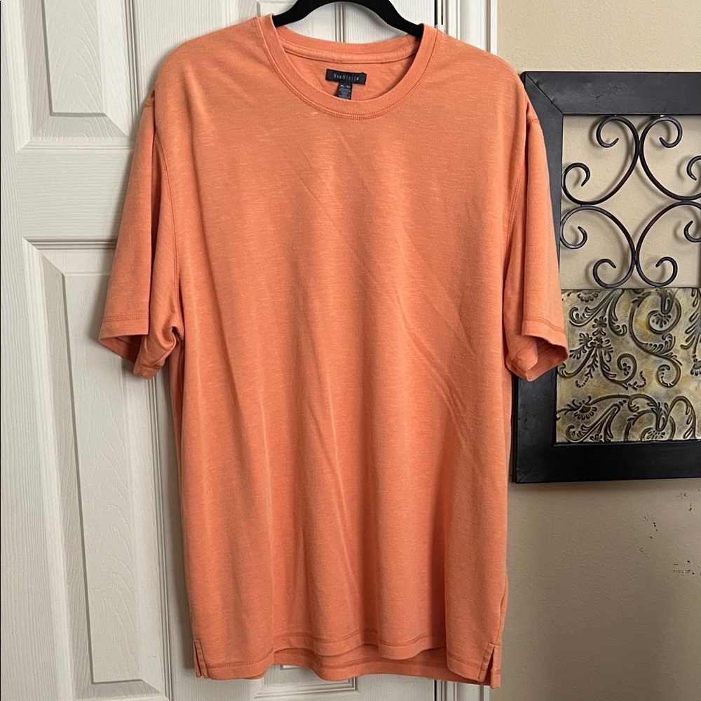 Van Heusen Men's Short Sleeve Tee in Vibrant Orange